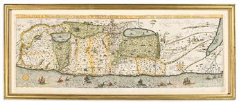 (HOLY LAND.) Christian van Adrichom. Two attractively hand-colored framed maps.